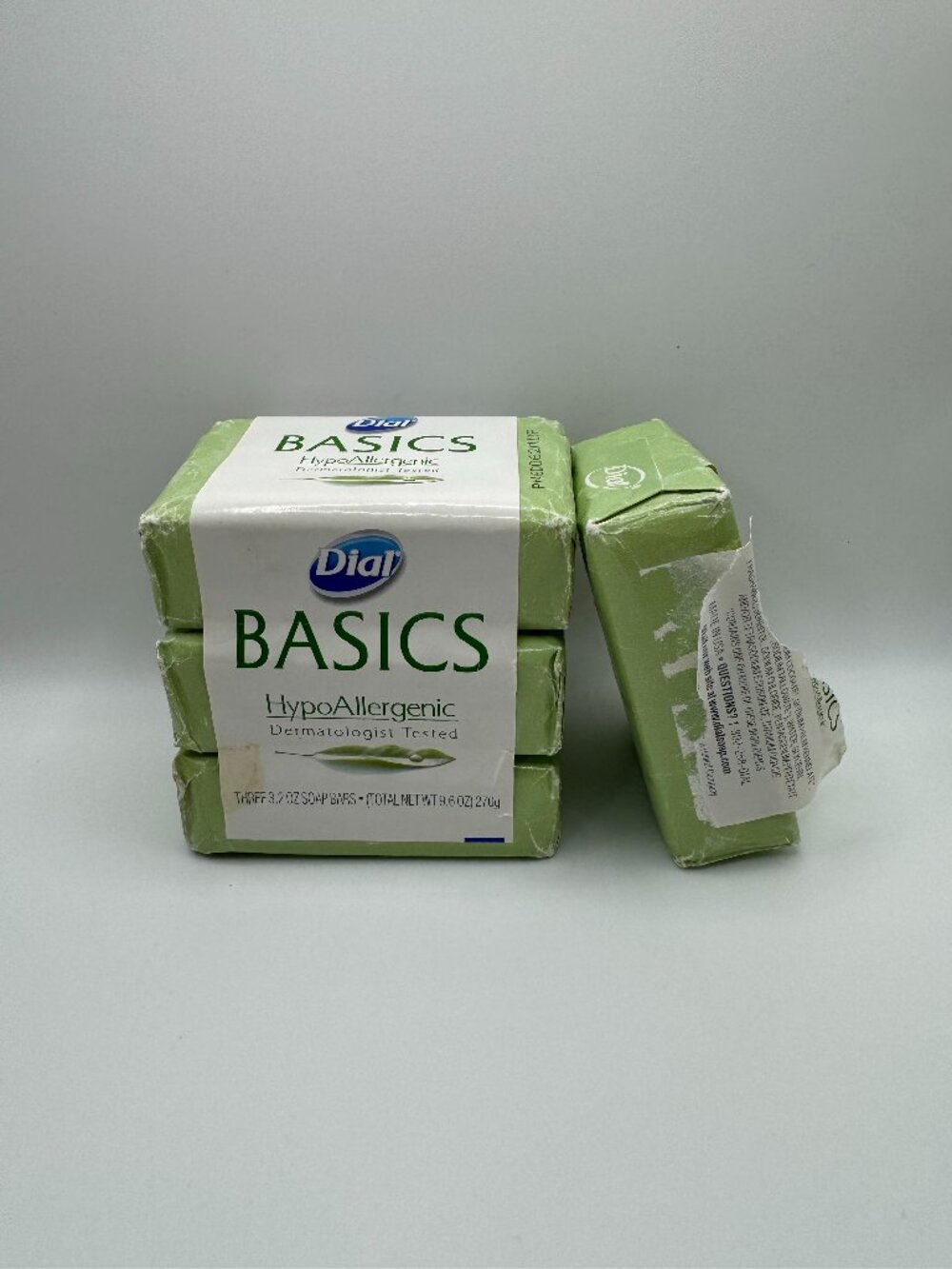 Dial Basics Hypo Allergenic Bar Soap 3.2 OZ Bars Discontinued 4 Bars